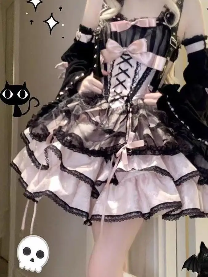Rosa Doxy JSK Lolita Dress Women's Birthday Dress Sweet Spicy Lace Strap Dress Cosplay Performance Costume Princess Style