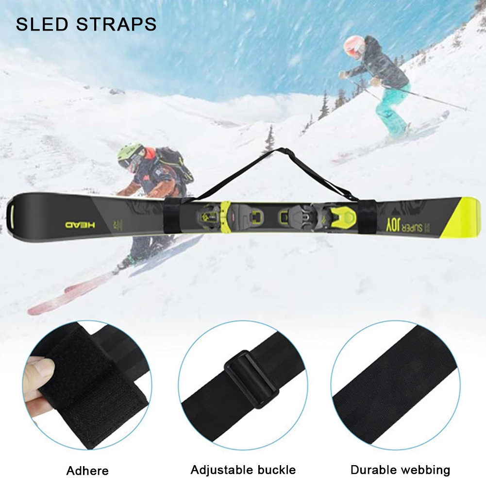 1/2Pcs Skiing Strap Adjustable Skiing Pole Shoulder Hand Carrier Lash Handle Straps Porter Hook-loop Protecting For Ski board