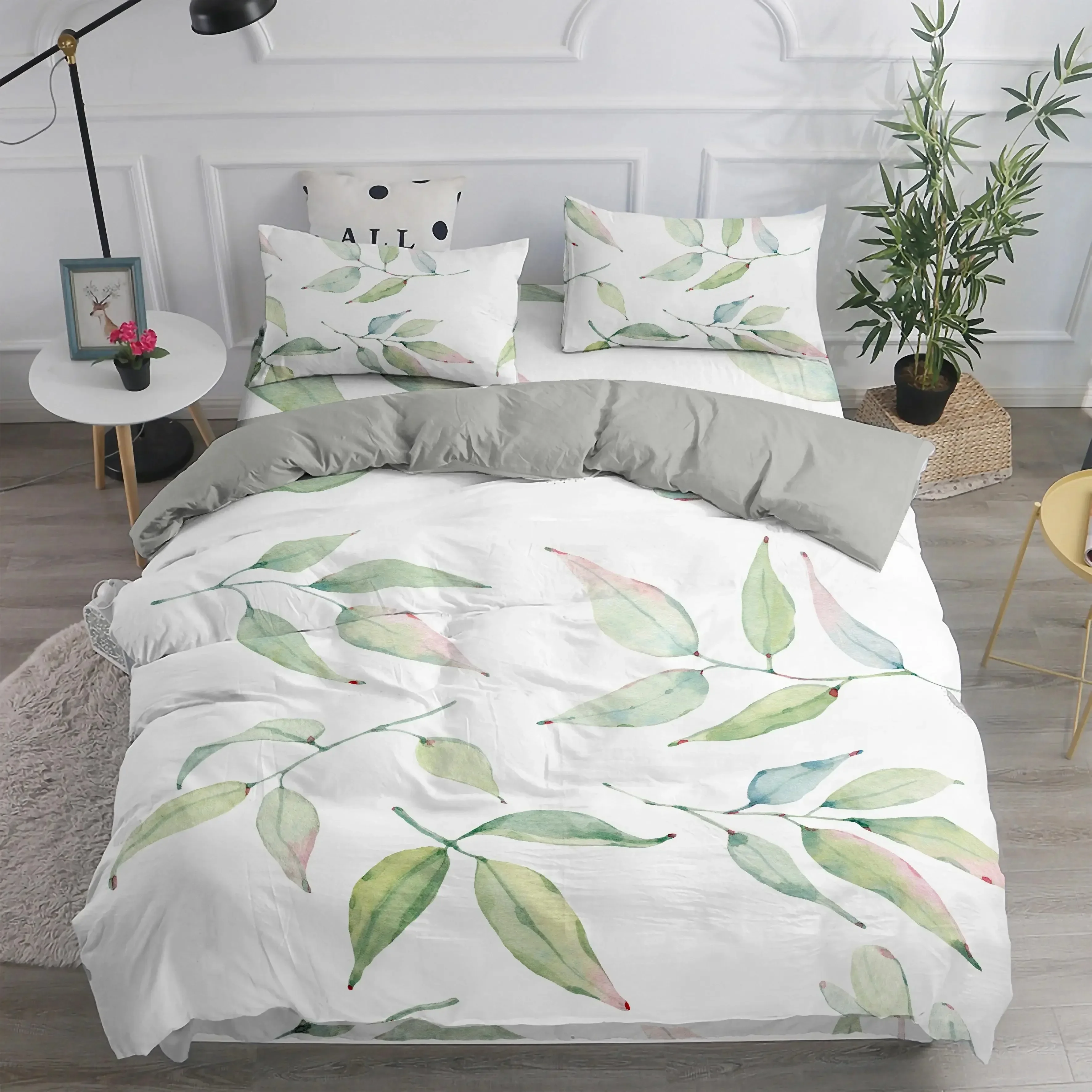 Modern Style Daisy Flower Bed Set Double Large King Size Bedding Set Floral Youth Series Quilt Comforter Cover with Pillowcase
