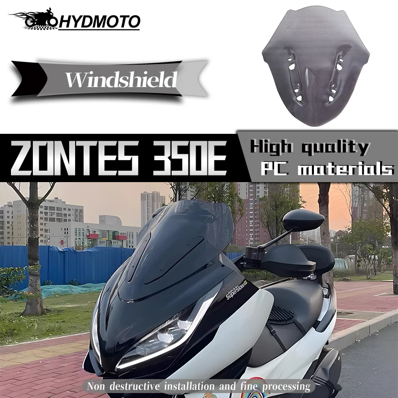 

For zontes 350e 350E E350 350 E ZT350T-E ZT350E Motorcycle Accessories Windshield Sport Wind Viser Visor Windscreens Smoke Gray
