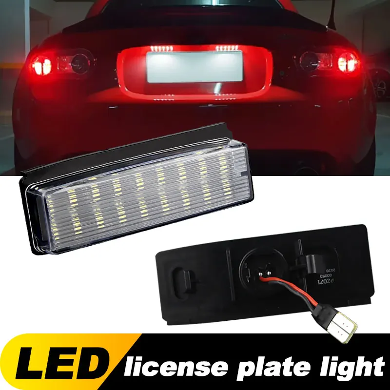 2pcs LED Number License Plate Lamp For Mazda Miata MX-5 MX5 2006 2007 2008 2009 2010 2011-2015 OEM#:NE55-51-270 A/C/D Assembly