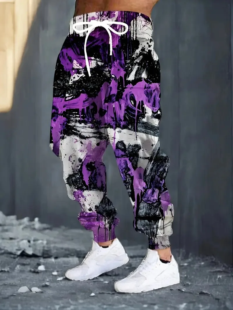 

New men's trousers for Spring and Autumn 2025 casual roller skating 3D printed comfortable men's trousers