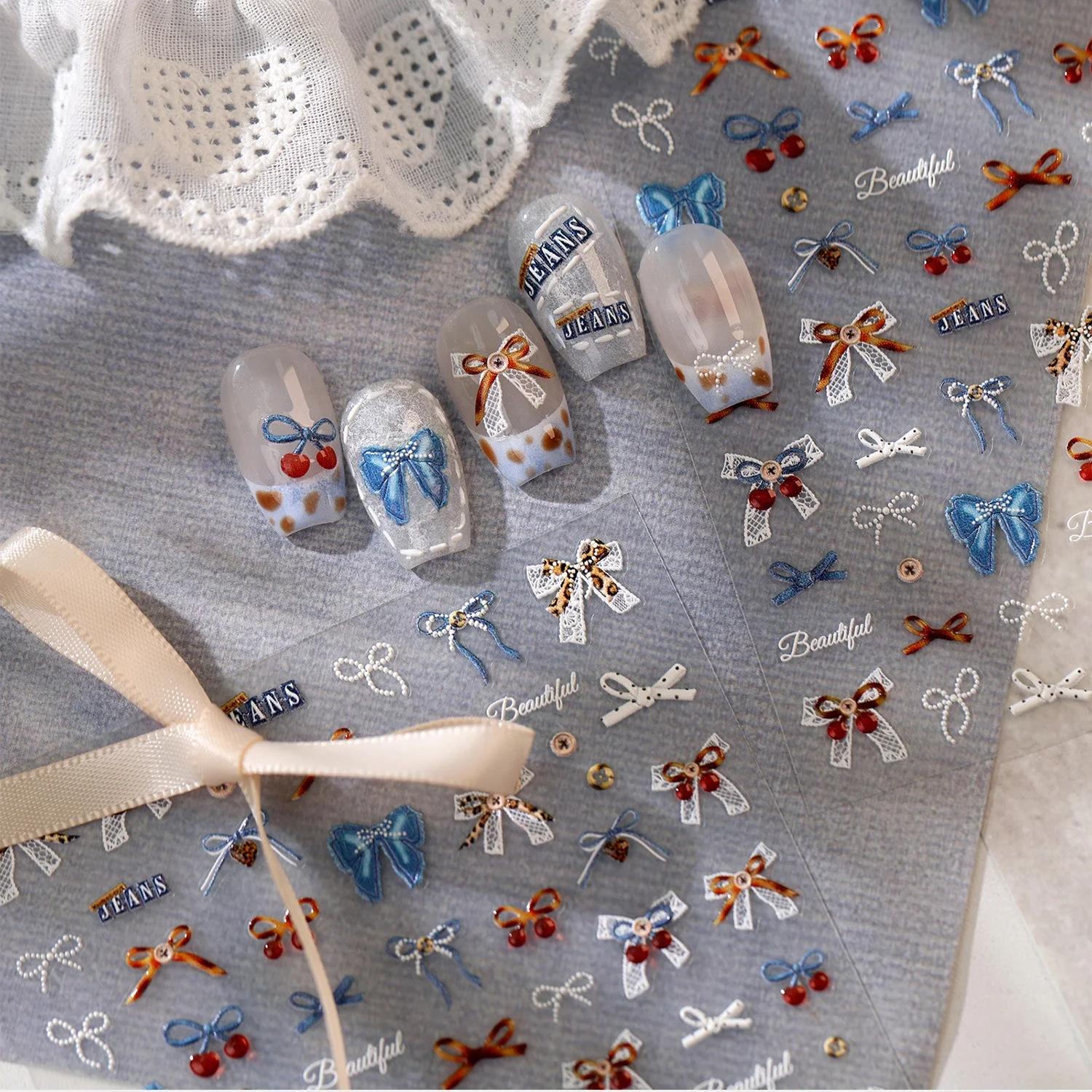 Autocollants pour ongles 5D en - Nail Art Denim avis et prix