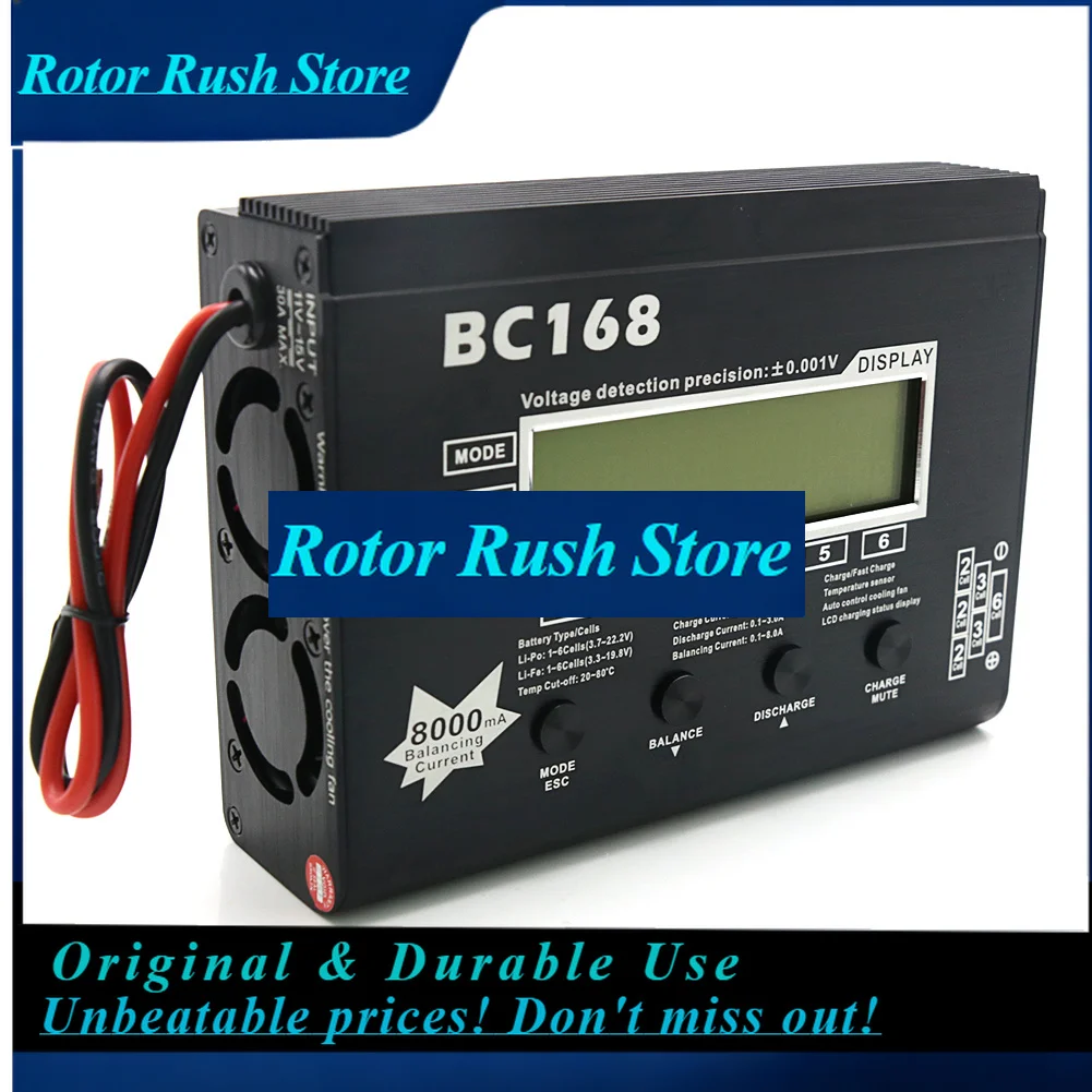 RoRuSAOK BC168 1-6S 8A 200W Super Speed LCD Intellective Balance Charger/Discharger For Lipo Battery Rc Toys