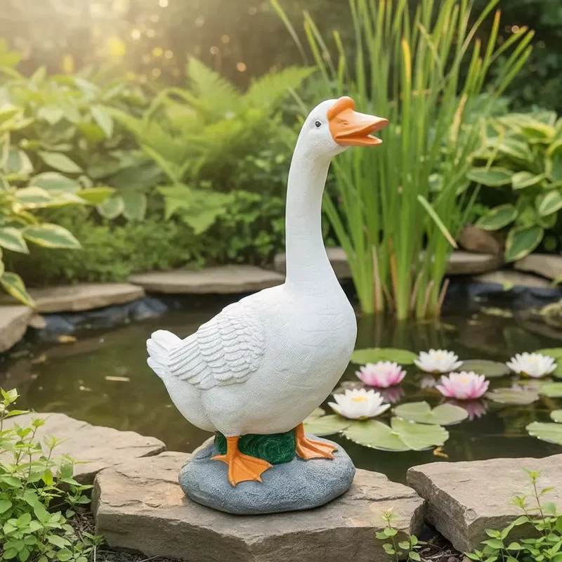 for Goose Themed Resin Crafts Art Statue Hand painted Fashion Ornament Indoor Outdoor Garden Home Decor Halloween Christmas