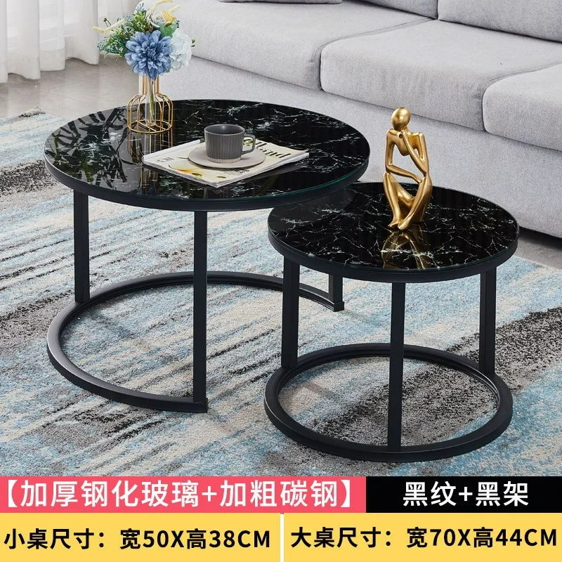 Coffee Table Living Room Small Round Table Modern Simple Small House Tempered Glass Tea Tables Sofa Side Tables Mesas Furniture