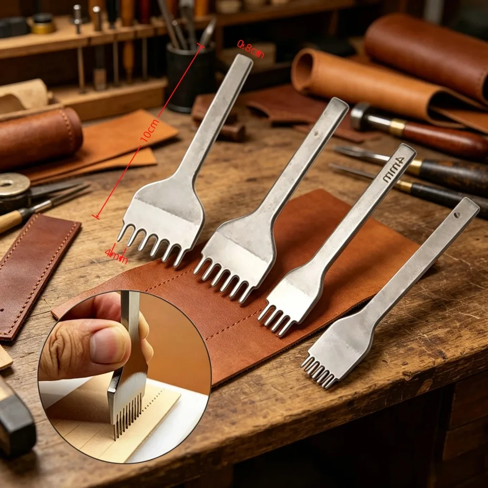 DIY leather sewing set, leather craft tool combination, sewing needle set, leather grooving device, wax thread