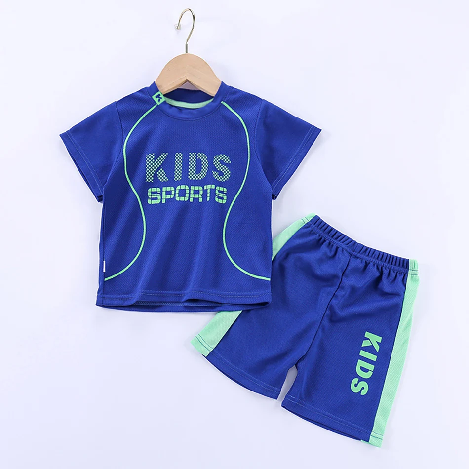 Baby T Shirt Shorts Boy Girl Summer Quick Drying Tops Bottoms Kids 2 Pcs Clothing Set Children Sleepwear Football Sport Clothes