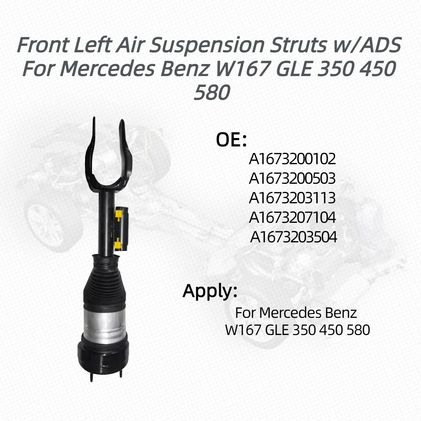 1 Pcs For Front Left Air Suspension Struts w/ADS For Mercedes Benz W167 GLE 350 450 580 A1673200102 A1673200503 A1673203113