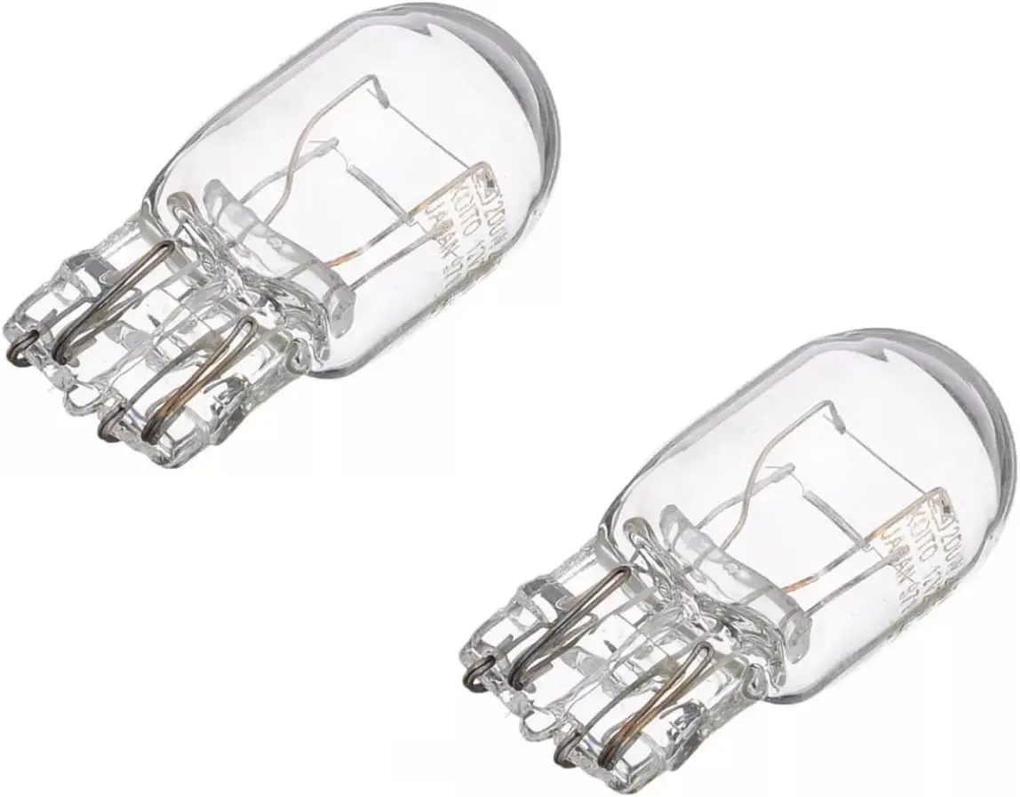 

Комплект из 2 галогенных ламп T20 7443 с двойной нитью накала для стоп-сигналов, габаритных огней и указателей поворота автомобиля - прозрачное стекло, универсальное применение