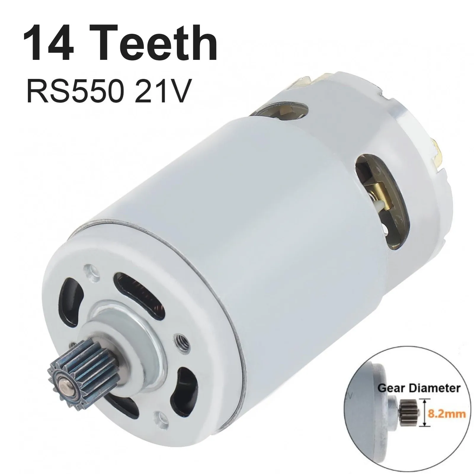 RS550 DC Motors 14 Teeth 21V 8.2mm 25000RPM Gear Micro Drill Motor High Torque Gear Box for Electric Drill / Saw