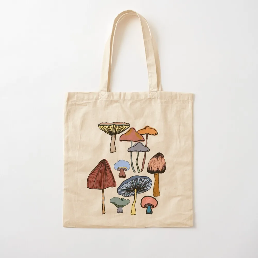 

colored mushrooms Tote Bag Cloth bags tote bags men Fabric bag Canvas Tote Bag