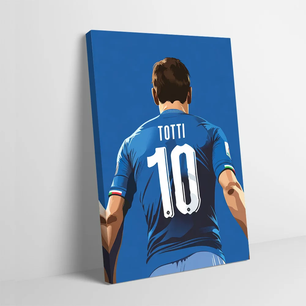 Francesco Totti Italy Soccer Jersey Printing Poster Custom Pictures Wall Art Canvas Painting Gift for Bathroom Decor Wand Deko