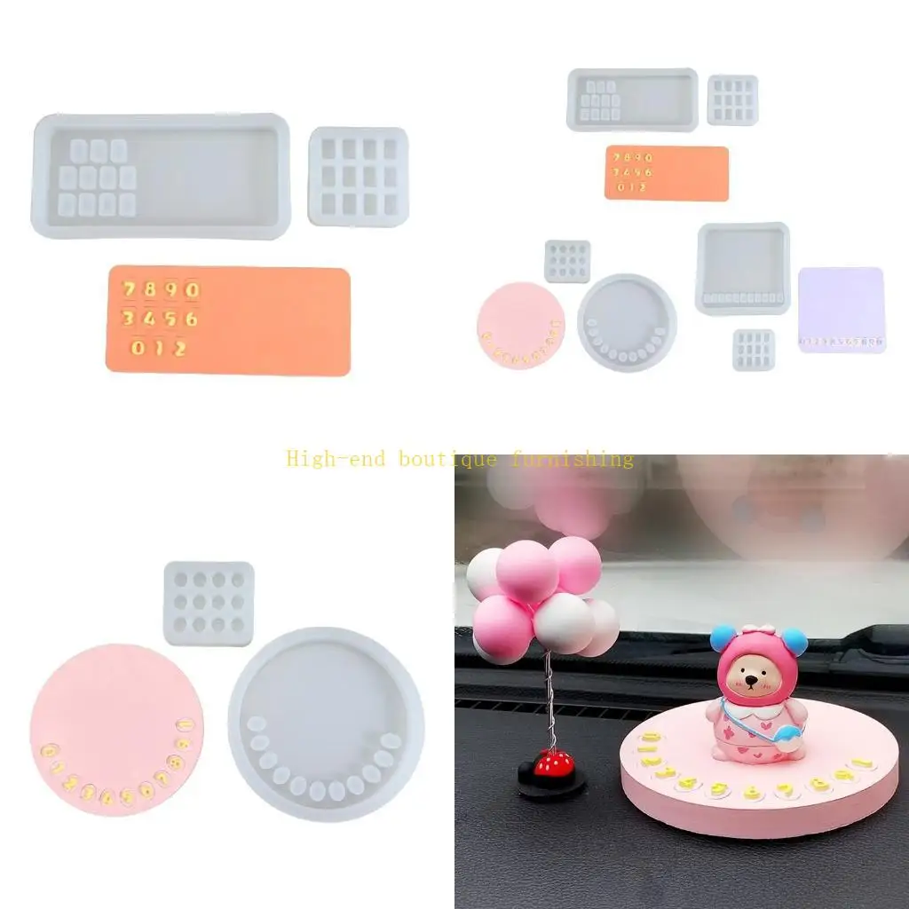 L9NB Plaster Mold Number Plate Silicone Mold Suitable for Epoxy Diy Craft Pendants Jewelry Making Home Decor