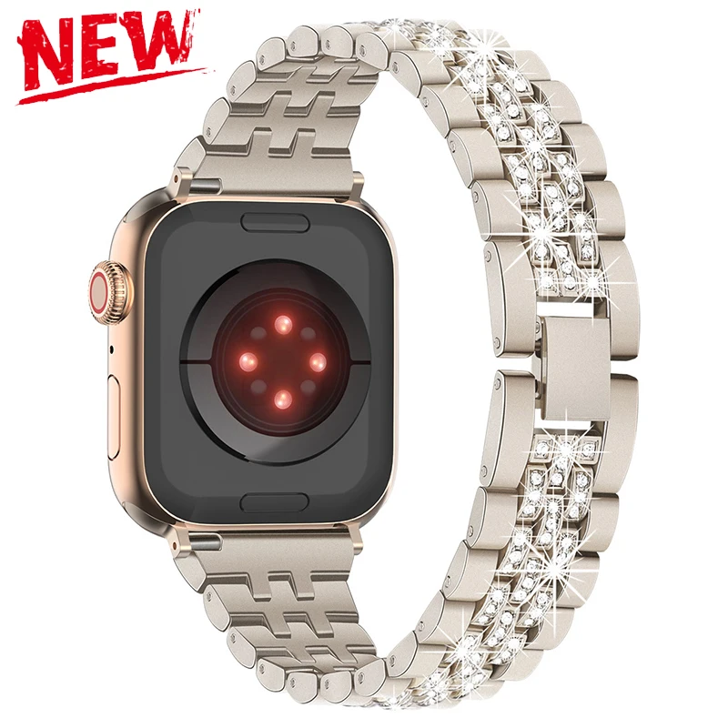 

Women Diamonds Band for Apple Watch Ultra 3/2/1 49mm 46mm 42mm 45mm 44mm 41 40mm Metal Strap for Iwatch Series 11 10 9 8 7 6 5 4