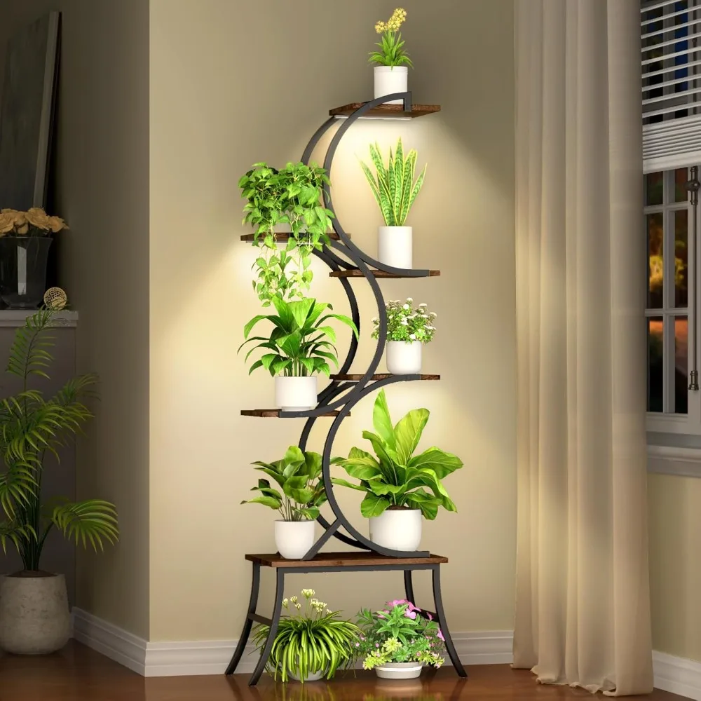 

Plant Stand Indoor W/Grow Light, Corner Plant Stand Tier Large Flower Hold Display Rack for Live Room Bedroom Office Home Decor