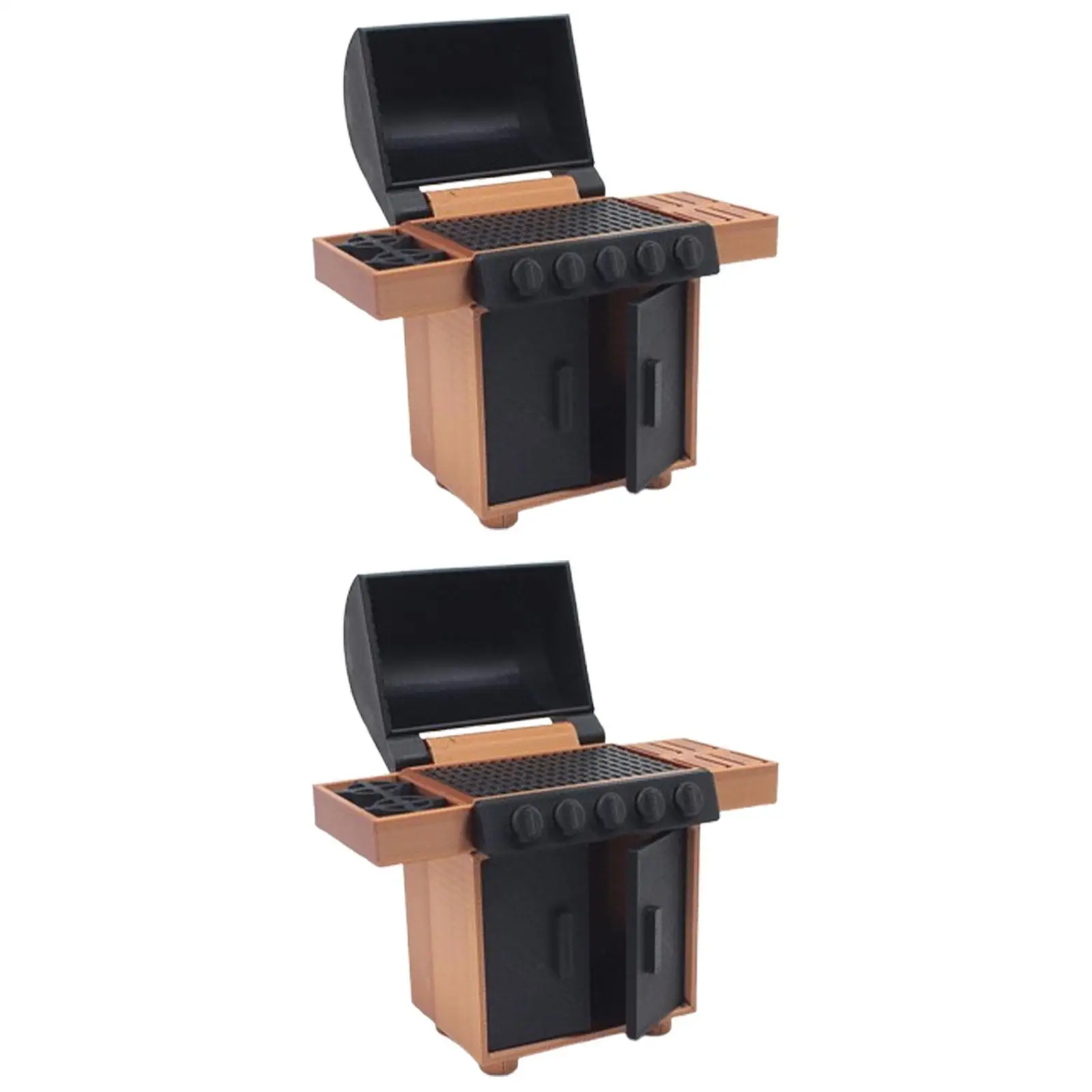 Mini grill modelo fingir jogar compacto quintal cookouts churrasqueira rack casa de boneca
