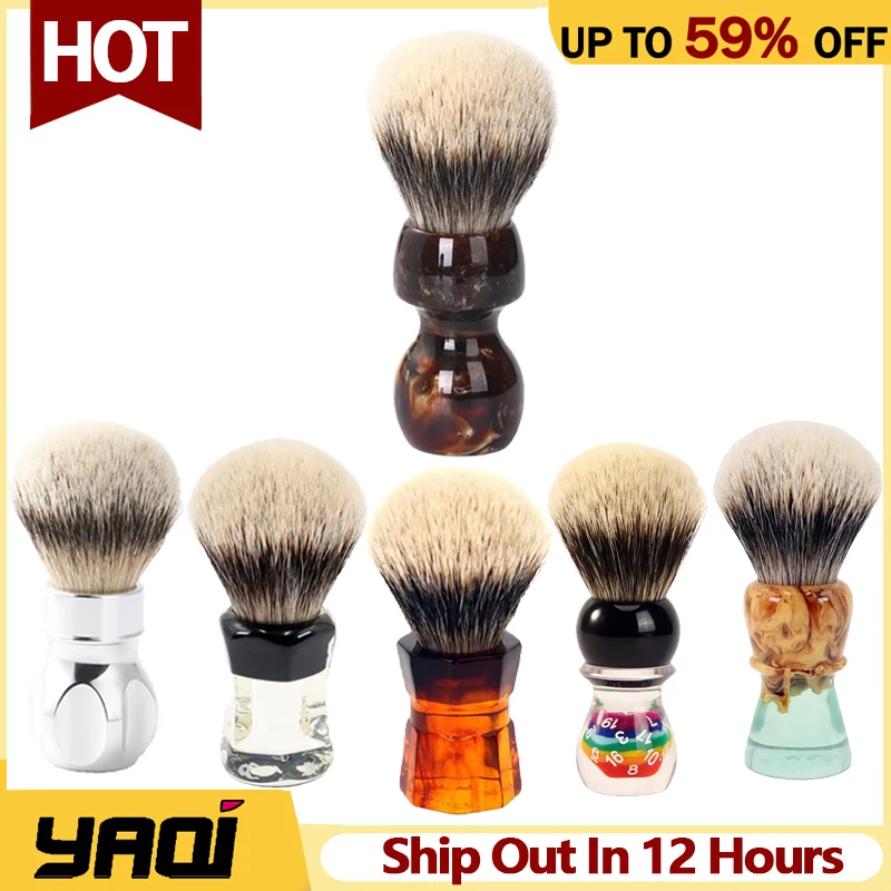 YAQI Men's Soft Hair Shaving Brush For Provide Comfortable Shave Experience Professional Durability Care Wet Shave Brush For Men