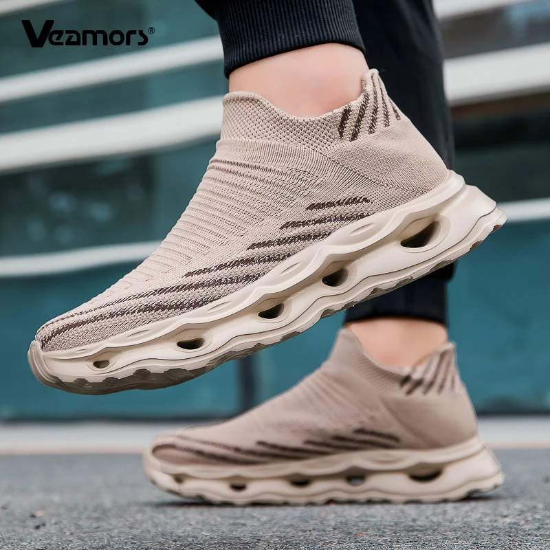 

Кроссовки-носки VEAMORS: легкие повседневные спортивные слипоны для мужчин и женщин, мягкая обувь для ходьбы