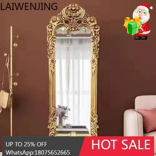 

HLZ European-style Luxury Full-length Dressing Mirror Floor-standing Full-body Fitting Luxurious Fashion Wall-mounted Mirror