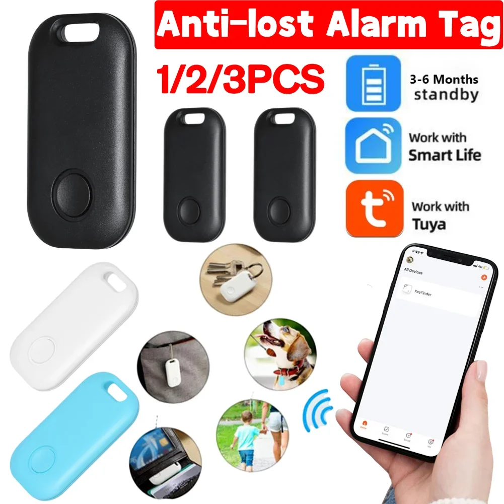 1-3PCS GPS Tracker Bluetooth-Compatible Battery Operated Anti-lost Alarm Tag APP Wireless Child Bag Wallet Finder for Android 8+