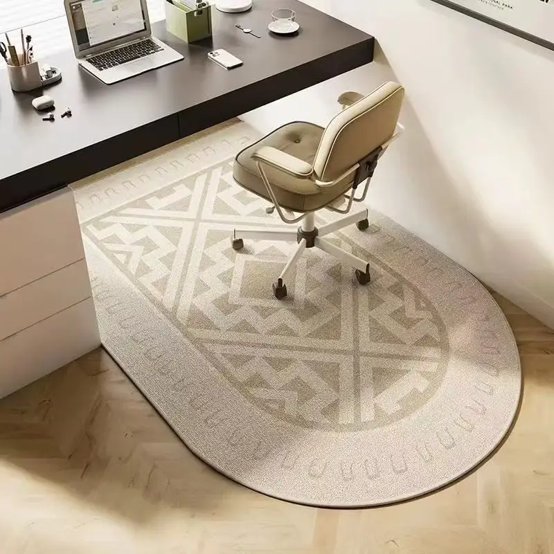 VIKAMA Creamy Curved Armchair Cushion For Bedroom Dressing Table Floor Mat Silent Anti-Slip Office Study Carpet Home Decoration