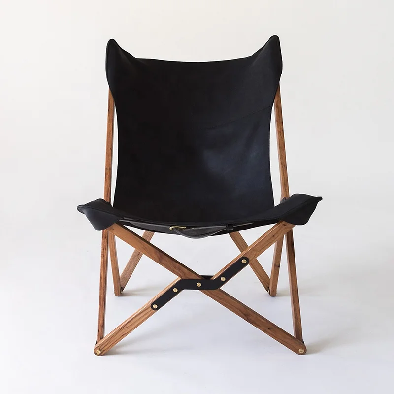 Wholesale Lightweight Foldable Beech, Wooden Canvas Travel Camping Moon Chair Portable Folding Butterfly Garden Beach Chairs/