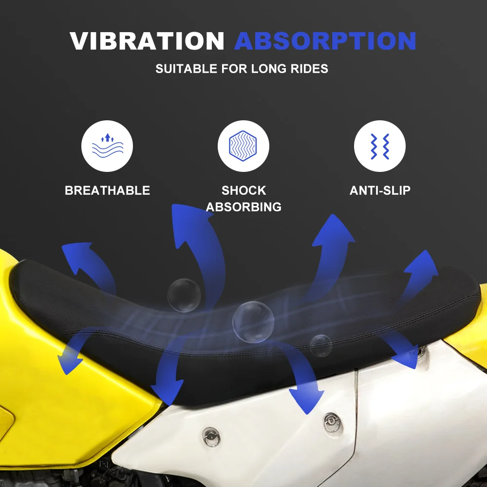 صالح لسوزوكي DRZ400 DRZ400E DRZ 400S DRZ400SM 2000-2024 غطاء مقعد الدراجة النارية ورغوة عدم الانزلاق غطاء مقعد PVC مخطط القابض