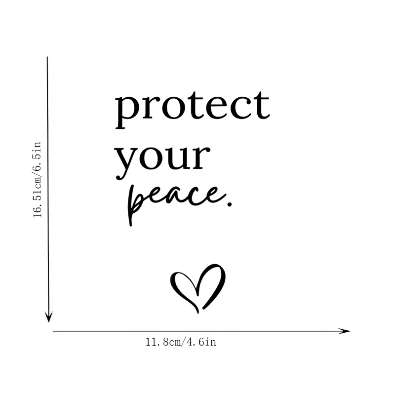 Protect Your Peace! Mirror Makeup Mirror Stickers, Car Sticker, Car Window Decoration, Vinyl Sticker