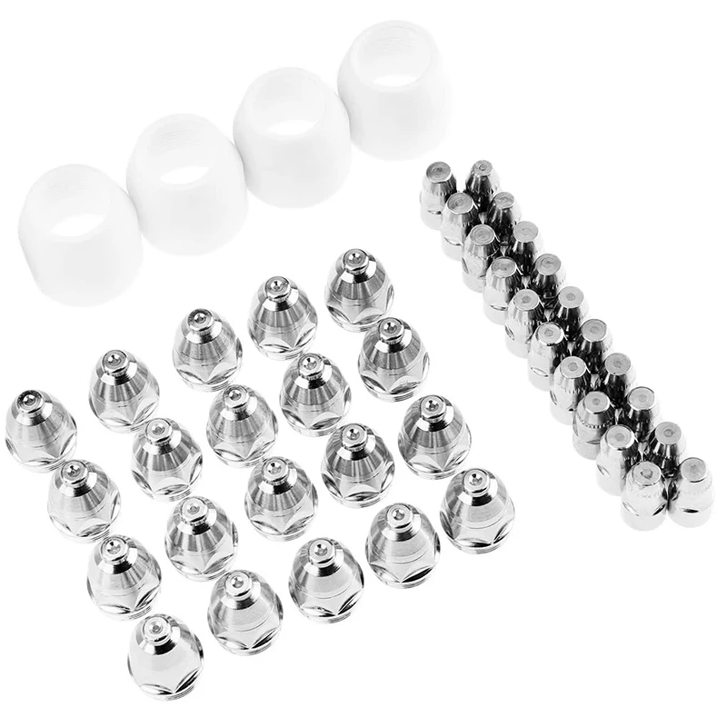 ABJI-45Pcs P80 Cutting Torch Consumable Kit Electrode Tip Nozzle 1.5Mm Cup Roller Guide Wheel Outfit Plasma Cutter Consumable