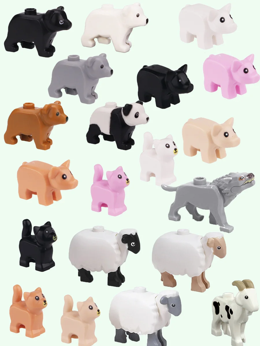 Zoo sauvage et animaux marins ferme animaux dinosaure monde blocs de construction blocs de construction bricolage assembler chat chien requin pingouin briques