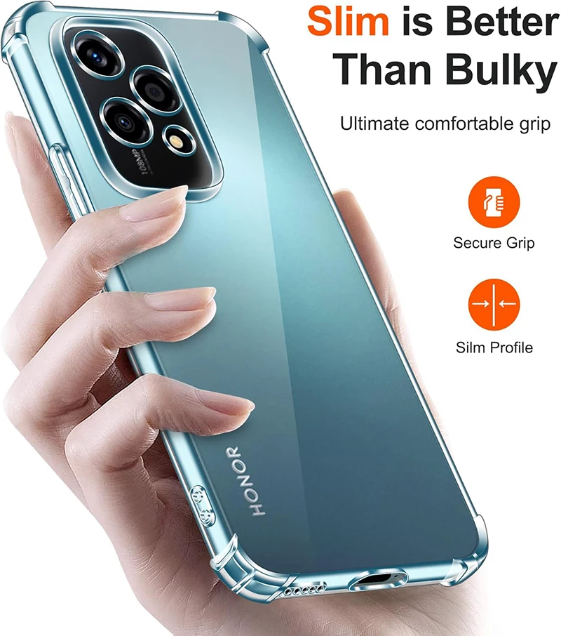 เคสซิลิโคนนิ่มกันกระแทกสำหรับ Huawei Honor 200 90 70 50 Lite Pro ฝาหลังโปร่งใสสำหรับ Honor200 Lite กรอบบางใส