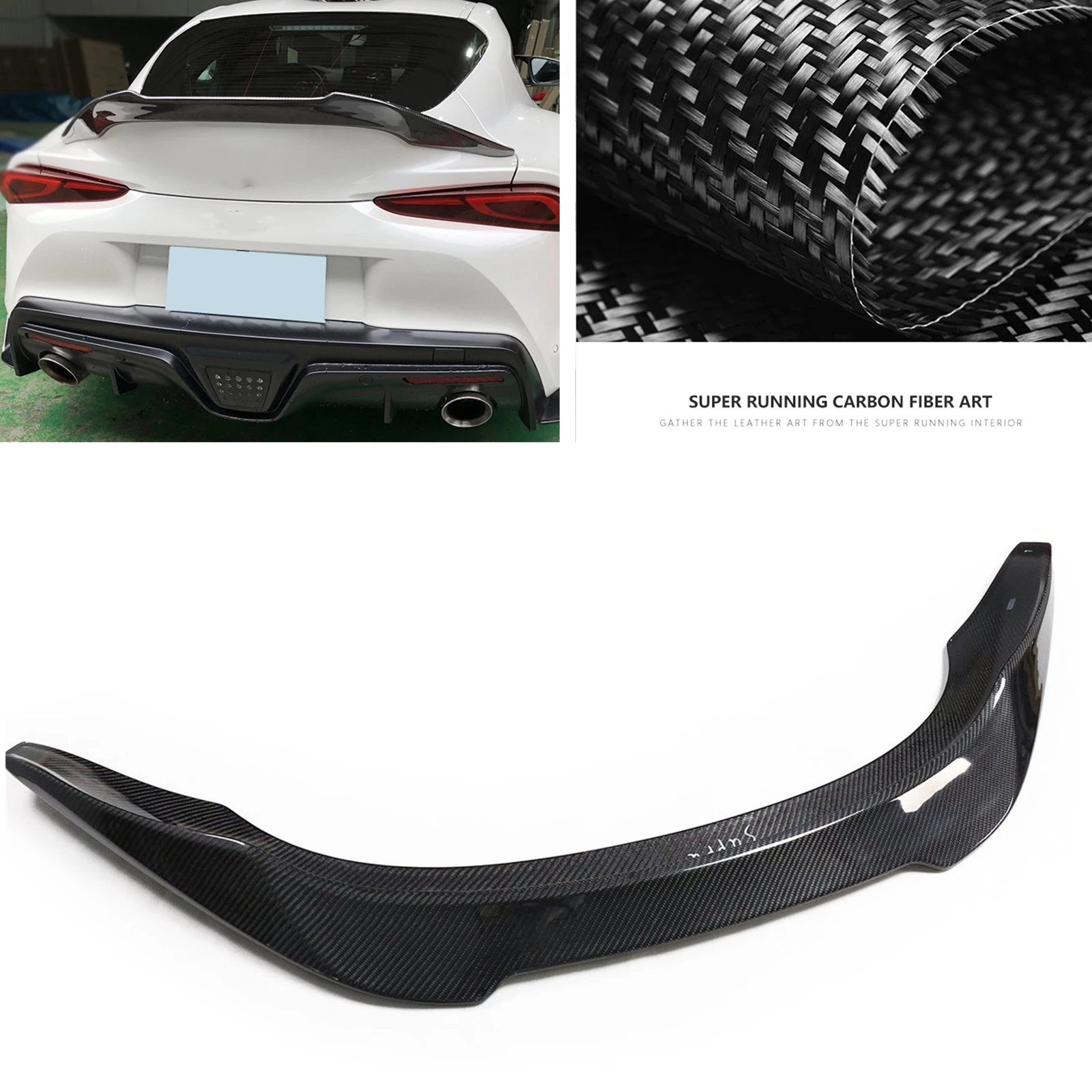 

Rear Spoiler Wing For Toyota GR Supra A90 A91 MK5 2-Door 2019-2023 V Style Carbon Fiber Body Kit Trunk Lid Splitter Decklid Lip