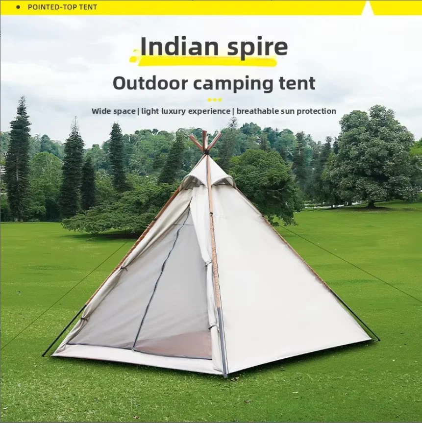 Custom Indian Spires Outdoor Self-driving Travel Tent Weatherproof Camping Pyramid Triangle 210D Oxford Cloth Single-layer