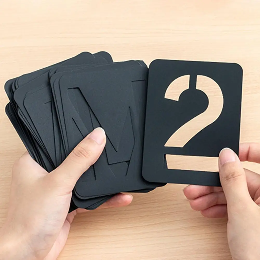 교육용 스텐실 세트 재사용 가능 플라스틱 문자 스텐실 키트 DIY 아트 프로젝트 나무 벽 패브릭 알파벳 페인팅용