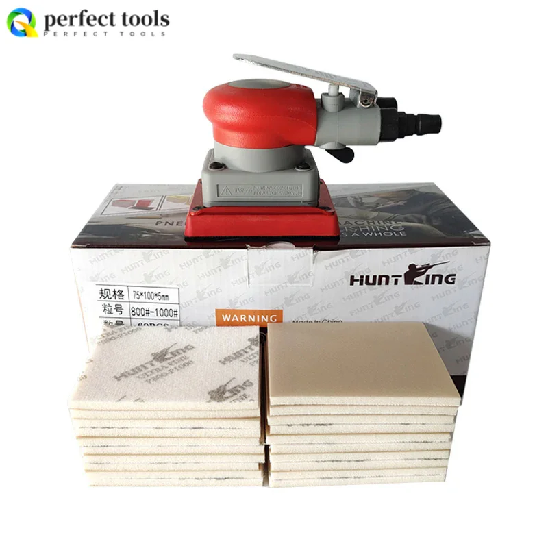 HUATKING 75×100mm Square Sponge Sandpaper Flocking Self-adhesive Small Square Dry Grinder Car Polishing Sandpaper