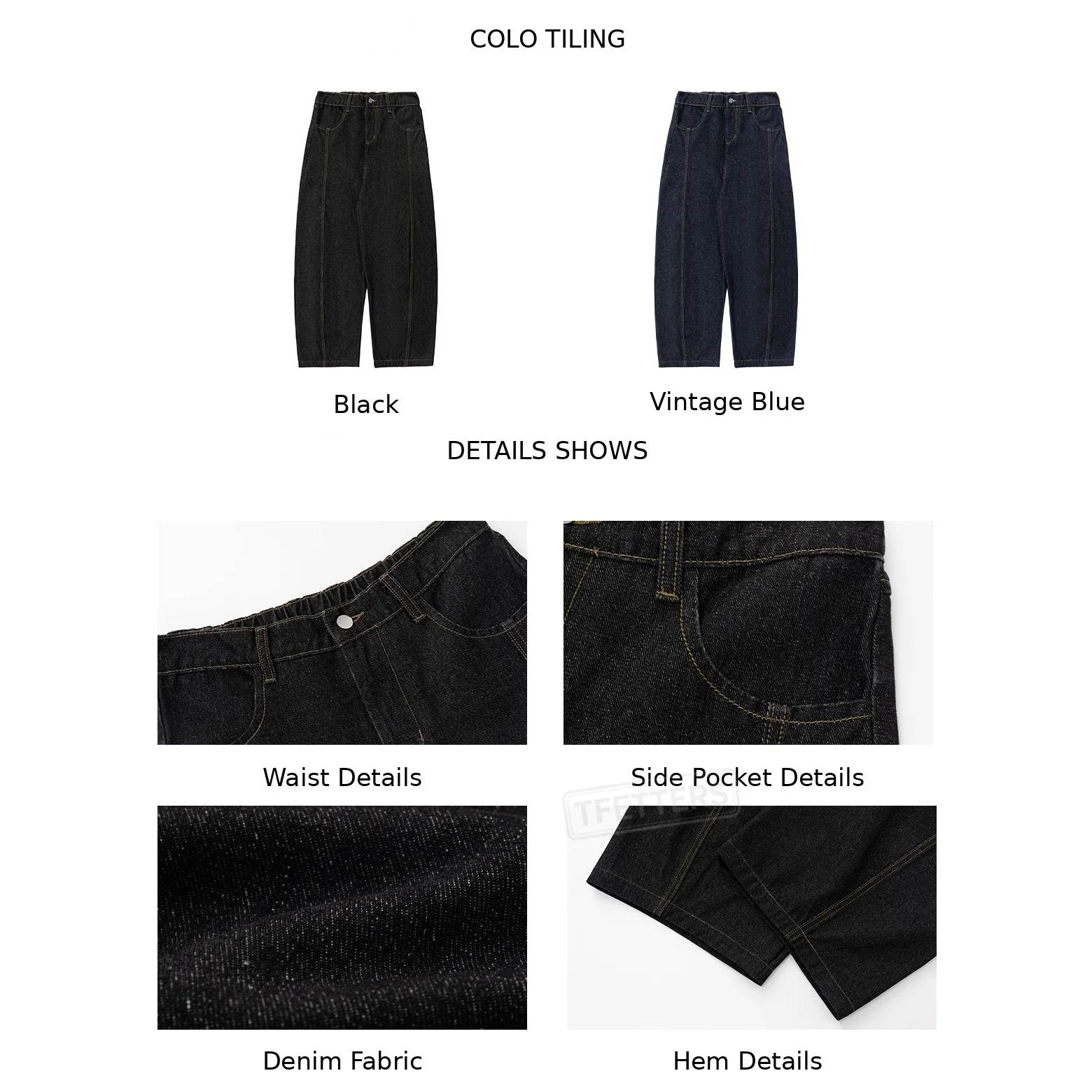 TFETTERS 2026 Autumn American Retro Men Denim Casual Jeans Loose Fit Solid Color Denim Daily Wear Wide Leg Jeans EU SIZE