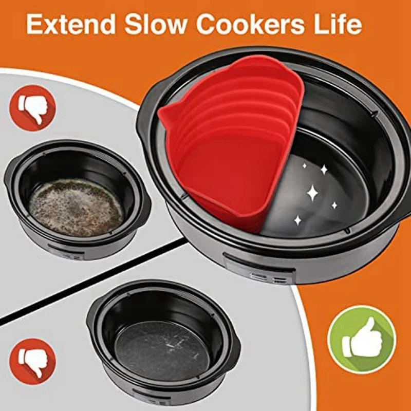 Silicone Slow Cooker Liners Silicone Insert For Crock Pots Resuable & Leakproof Cooking Liner