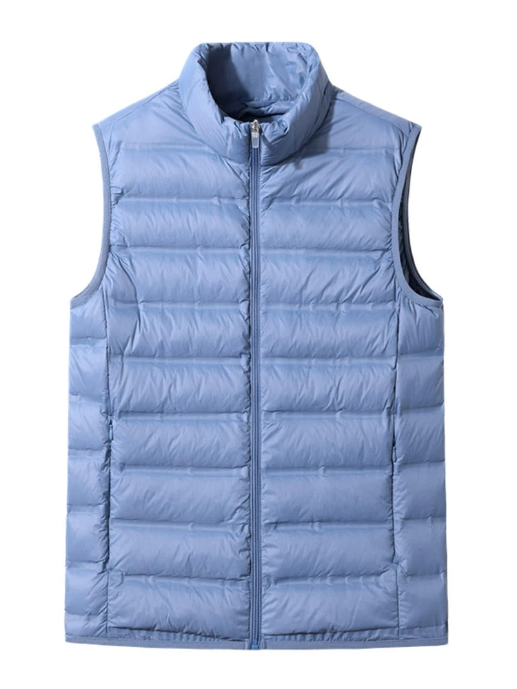 90% White Duck Down Padded Winter Ultra-Light Vest Men Sleeveless Jacket Slim Puffer Waistcoat Warm Gilet Coats Plus Size 8XL