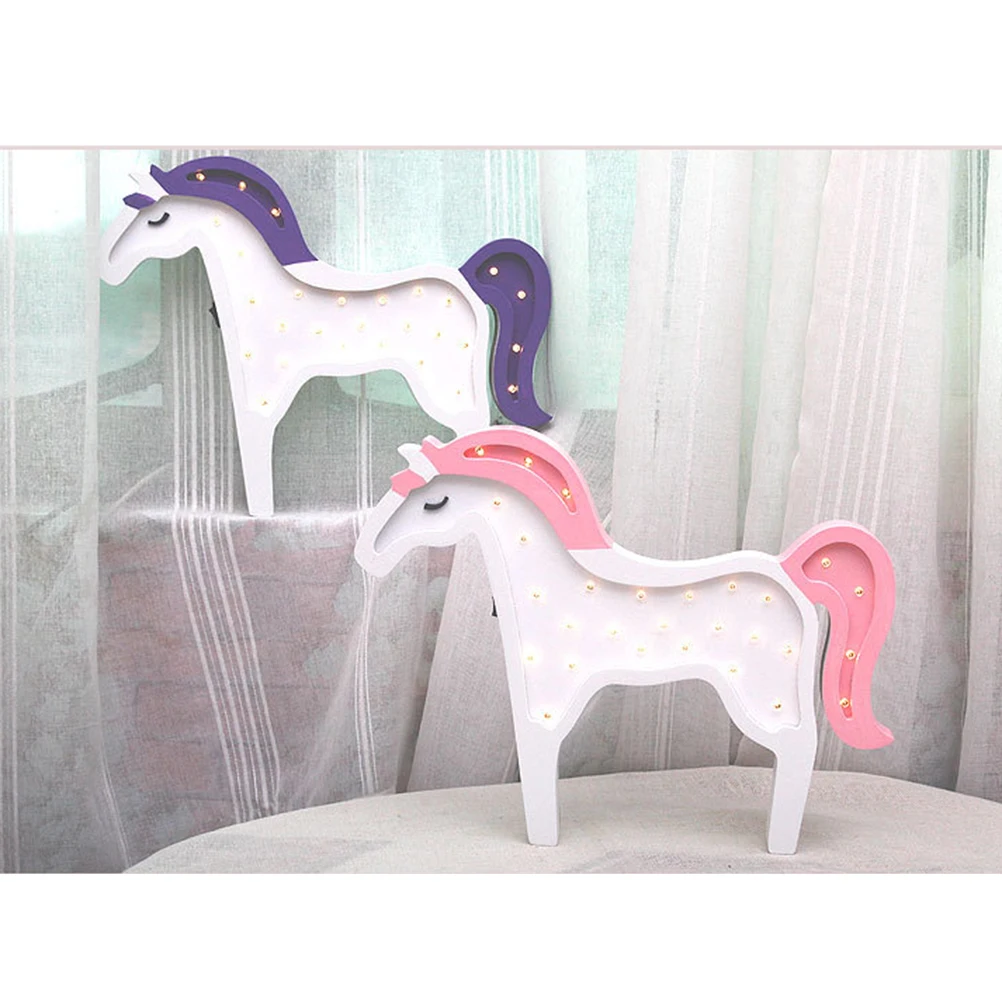 

1pc Unicorn Led Night Light Wall Hanging Ornament Bedroom Living Room Decoration Pink Long Lasting Waterproof For Party Wedding