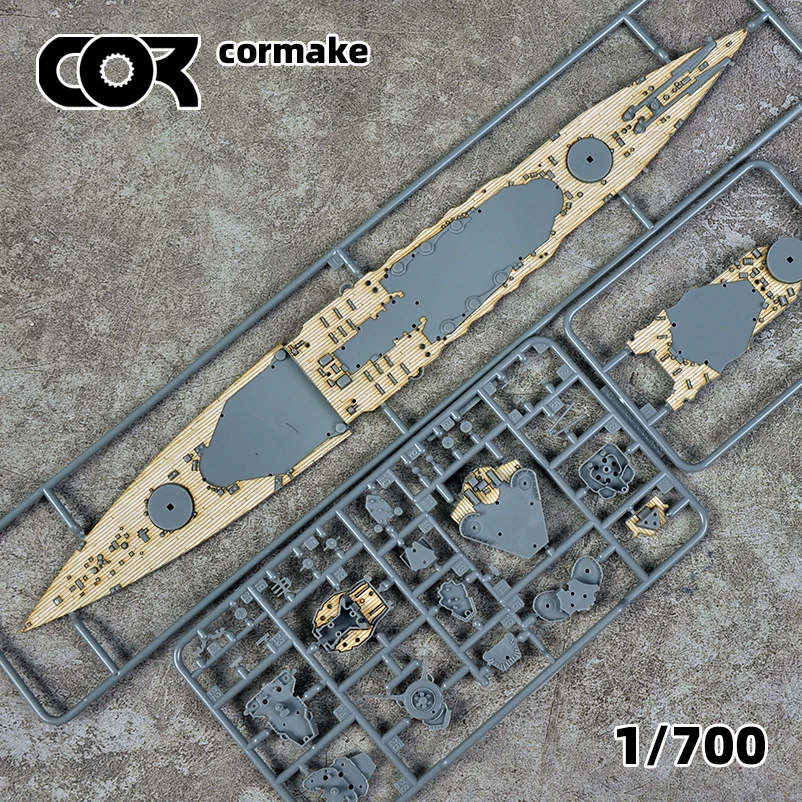 Model Upgrade Parts Laser Cut Wooden Deck Sheet with Self-Adhesive Anchor Chain for 42148 43131 Fujimi IJN Nagato 1/700