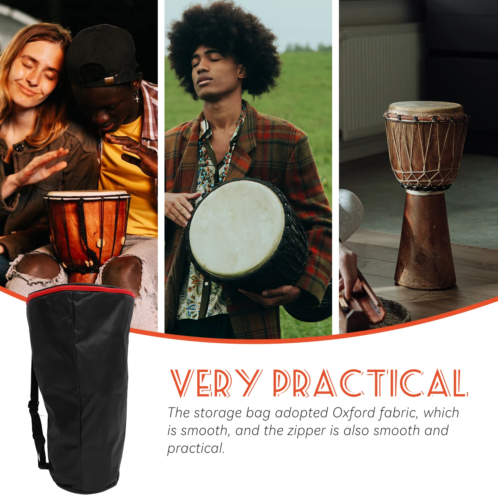

Tambourine Bag Drum Bags Djembe Carry Rain African Instrument Storage Stainless Steel