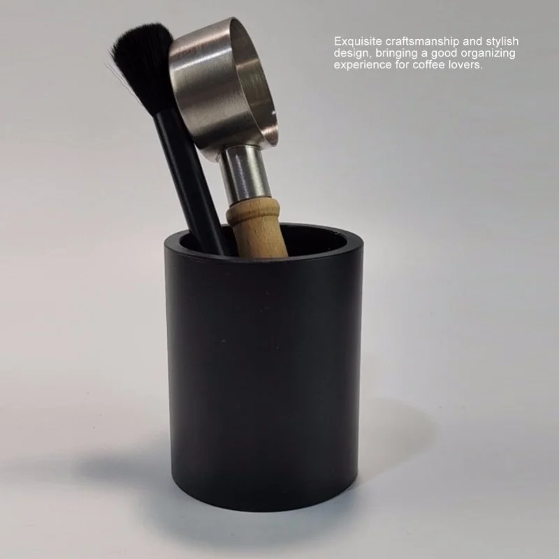 Coffee Portafilter Cup Aluminum Exquisite Craftsmanship Coffee Brush Utensils Storage Cup For Coffee Shop Home Kitchen Black