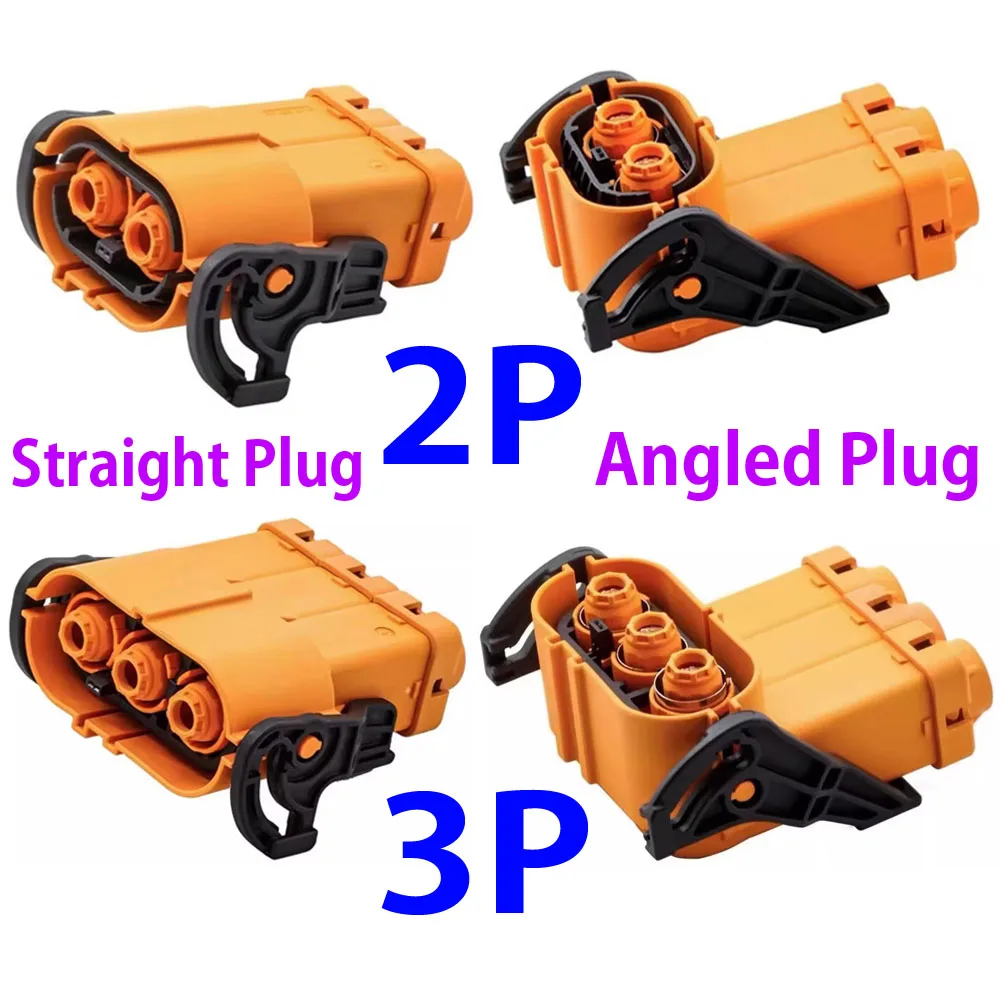 

1500V HV Connector DC 125A 150A 200A High Voltage Connector 2P 3P Straight Bent Plugs Terminal Connector High Power Connector