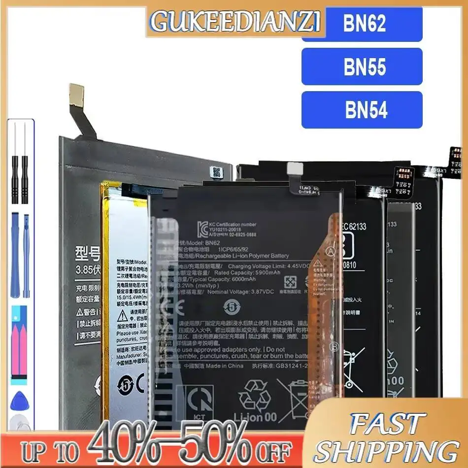 

BN62 BN54 BN55 Mobile Phone Battery For Xiaomi Redmi Note 9 9S Note9 Note9S 5G 10X 4G