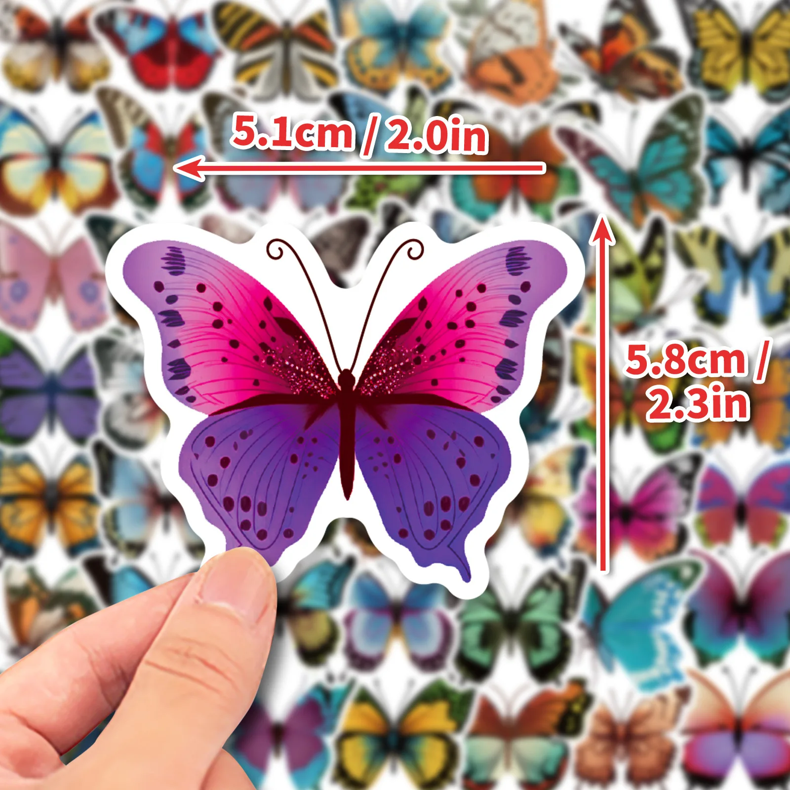 10/25/50pcs Cartoon Butterfly Graffiti Stickers for DIY Scrapbook Stationery Water Bottle Phone Laptop Guitar Decal