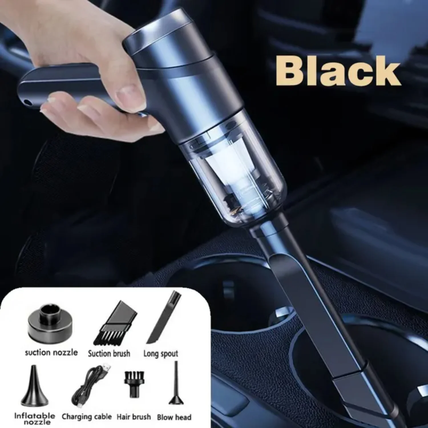 2023  Handheld Wireless Car Vacuum Cleaner Car/ Dual-Purpose Charging Portable Suction Auto Dust Blower Long Endurance