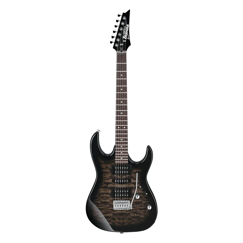 Ibanez GRX 6 String Solid-Body Electric Guitar, Left, Transparent Blue Burst, Full (GRX70QALTBB)Four colors available