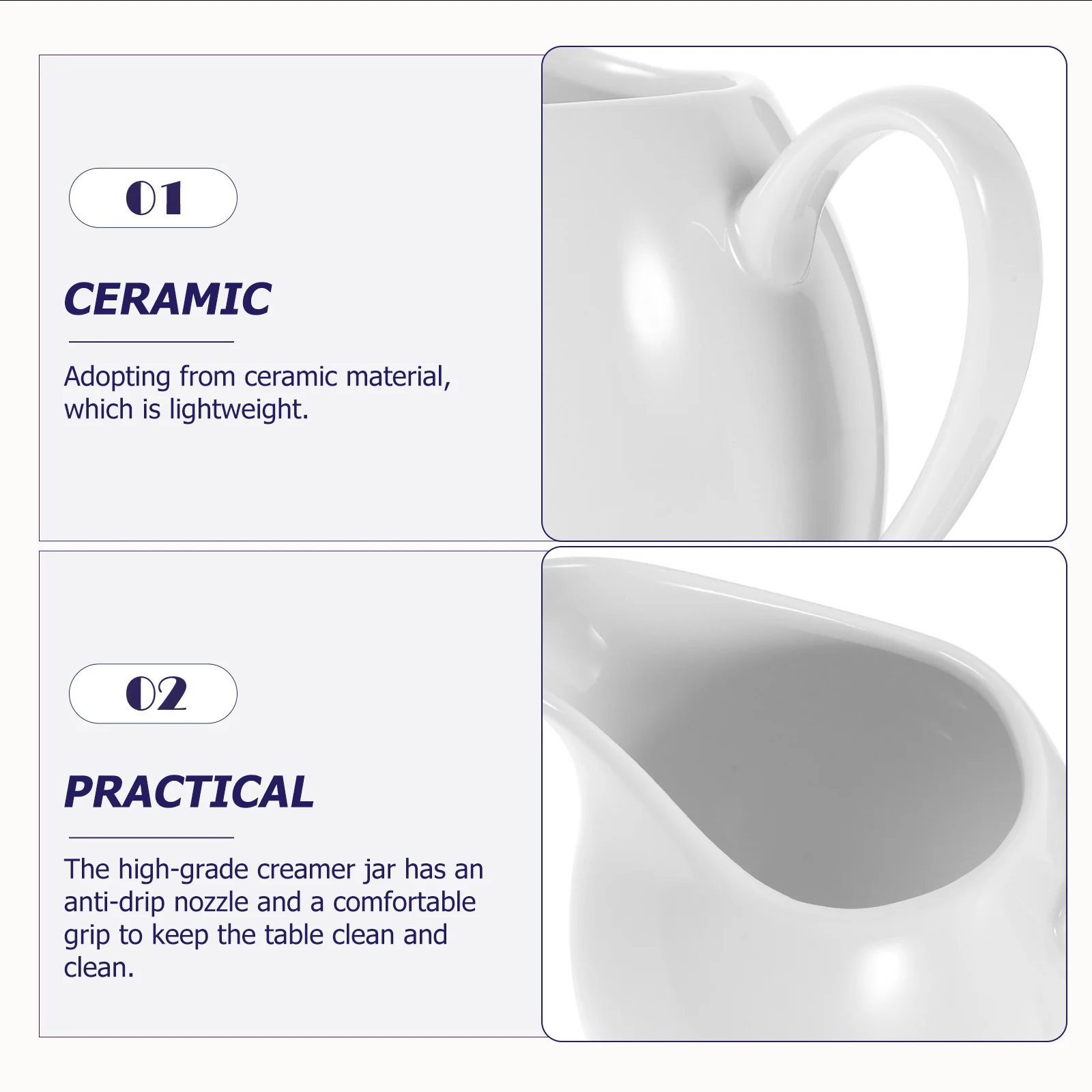 

Premium Ceramic Milk Kettle Sauce Jug Gravy Cup Dripless Pouring Dispenser Kitchen Container Household Jug for Coffee Juice