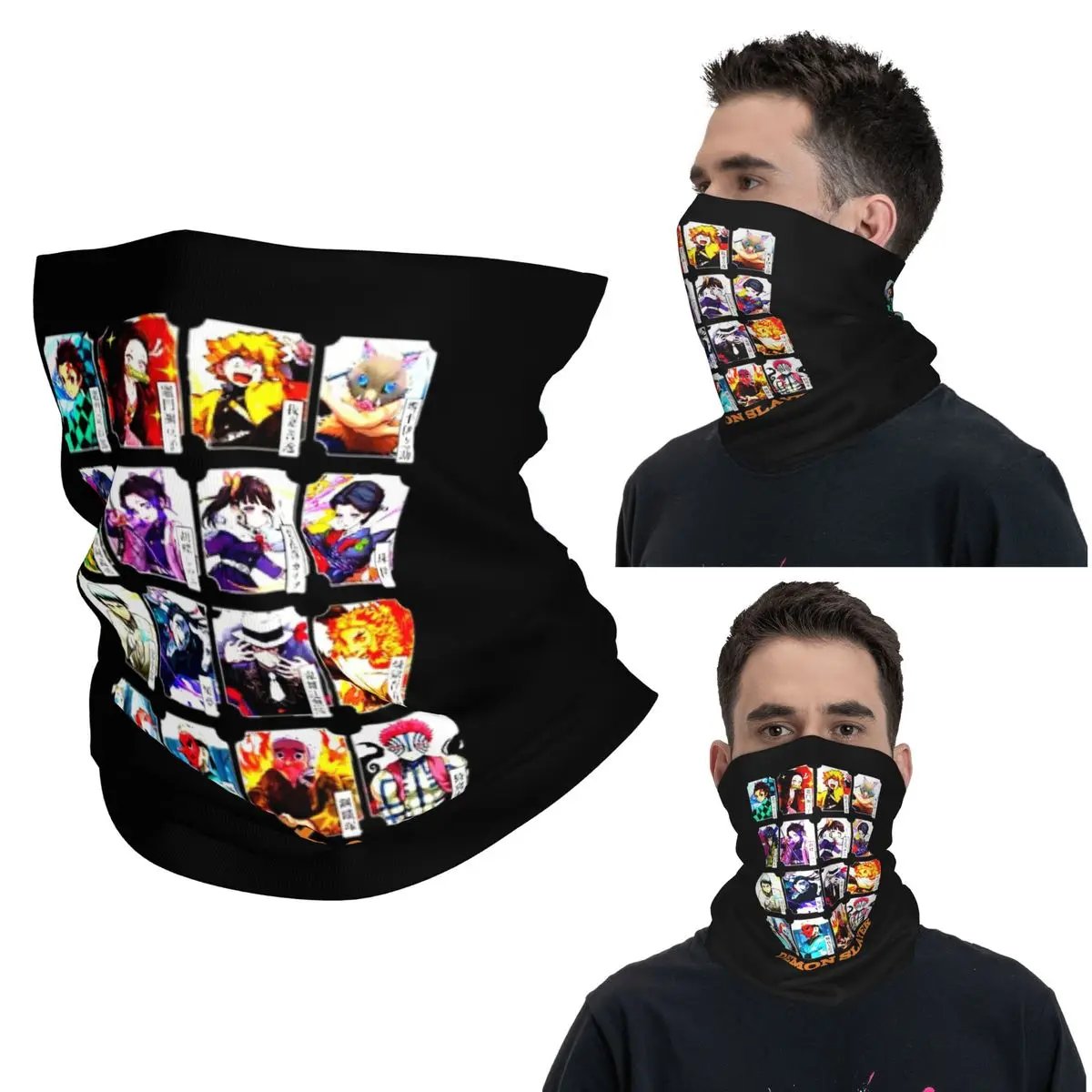 

Demon Slayer Kimetsu No Yaiba 2 Bandana Neck Gaiter Printed Wrap Scarf Warm Headband Cycling For Men Women Adult Breathable